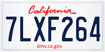 CA license plate 7LXF264