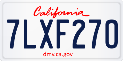 CA license plate 7LXF270