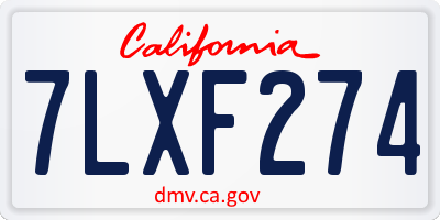 CA license plate 7LXF274
