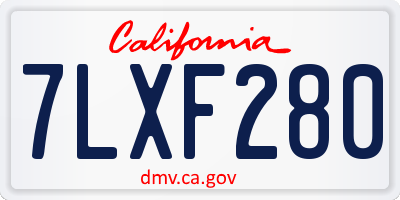 CA license plate 7LXF280