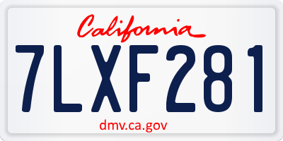 CA license plate 7LXF281
