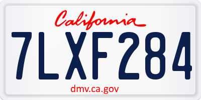 CA license plate 7LXF284