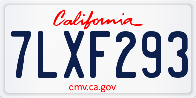 CA license plate 7LXF293