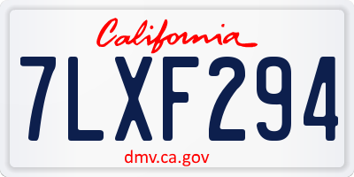 CA license plate 7LXF294