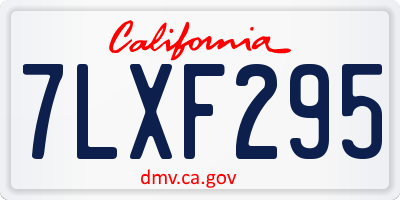 CA license plate 7LXF295