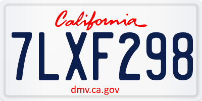 CA license plate 7LXF298