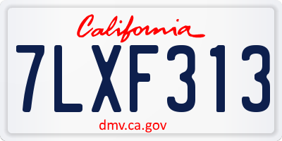 CA license plate 7LXF313