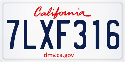 CA license plate 7LXF316