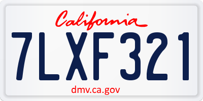 CA license plate 7LXF321