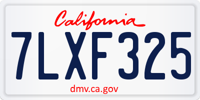 CA license plate 7LXF325