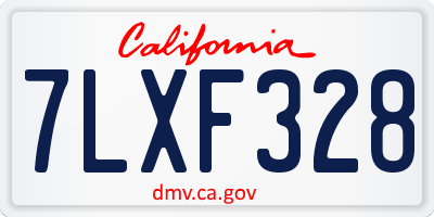 CA license plate 7LXF328