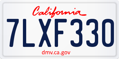 CA license plate 7LXF330