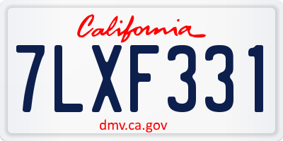 CA license plate 7LXF331