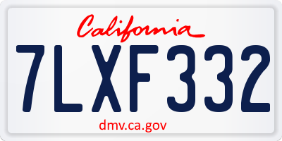 CA license plate 7LXF332