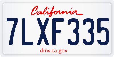 CA license plate 7LXF335