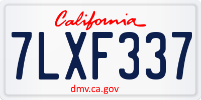 CA license plate 7LXF337