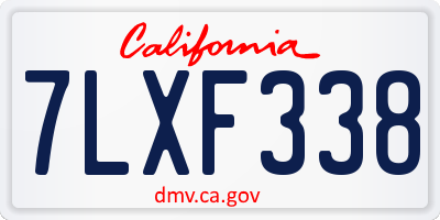 CA license plate 7LXF338