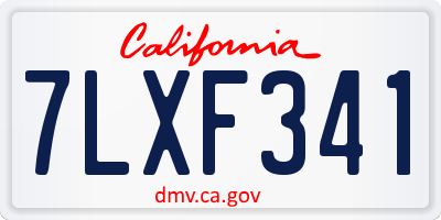 CA license plate 7LXF341