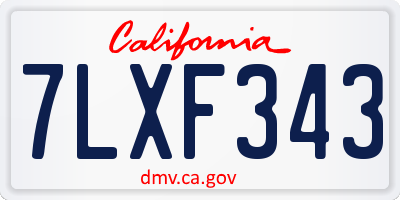 CA license plate 7LXF343