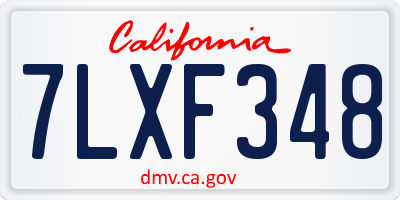 CA license plate 7LXF348