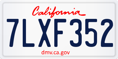 CA license plate 7LXF352