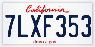 CA license plate 7LXF353