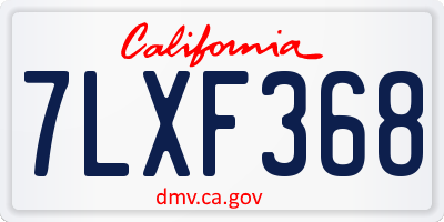 CA license plate 7LXF368