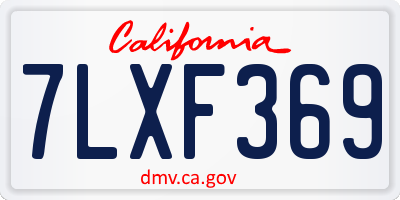 CA license plate 7LXF369