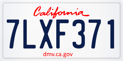 CA license plate 7LXF371