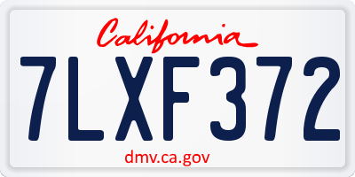 CA license plate 7LXF372