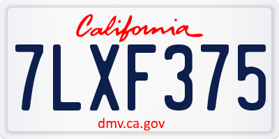 CA license plate 7LXF375