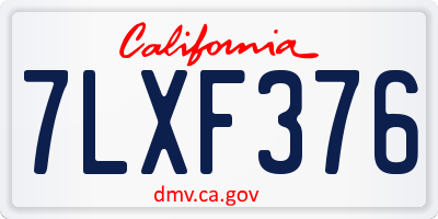 CA license plate 7LXF376