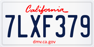 CA license plate 7LXF379