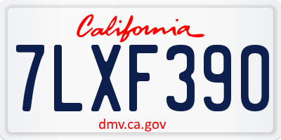 CA license plate 7LXF390