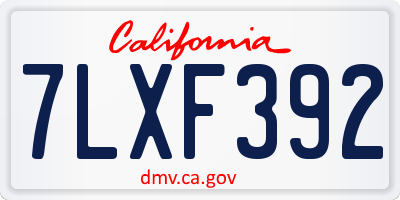 CA license plate 7LXF392