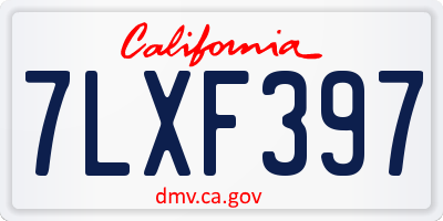 CA license plate 7LXF397