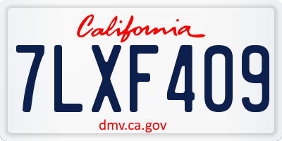 CA license plate 7LXF409