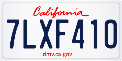 CA license plate 7LXF410