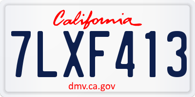 CA license plate 7LXF413