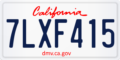 CA license plate 7LXF415
