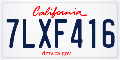 CA license plate 7LXF416