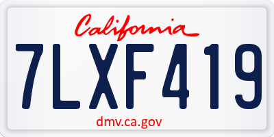 CA license plate 7LXF419