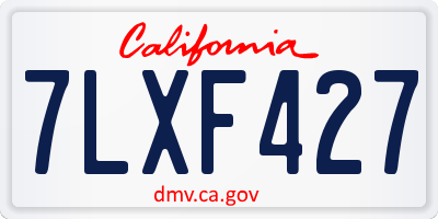 CA license plate 7LXF427