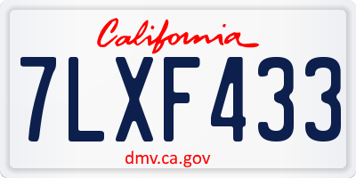 CA license plate 7LXF433