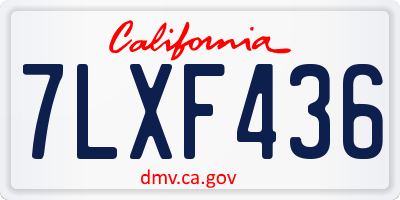 CA license plate 7LXF436