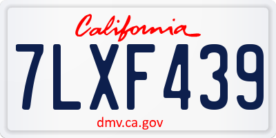 CA license plate 7LXF439
