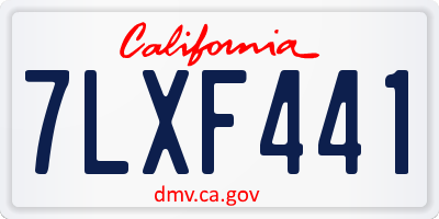 CA license plate 7LXF441