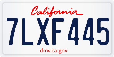 CA license plate 7LXF445
