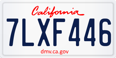 CA license plate 7LXF446