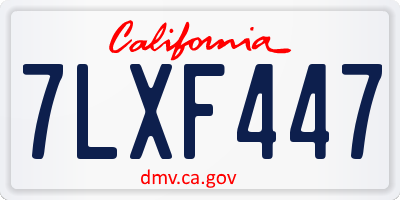 CA license plate 7LXF447